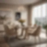 Elegant beige dining set in a modern interior