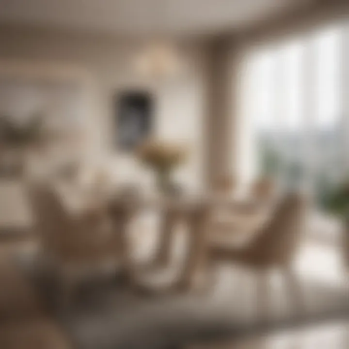 Elegant beige dining set in a modern interior