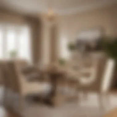 Ambiance Enhancement: Beige Dining Set with Decor Warm beige dining set complemented by decorative elements