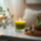 The Serenity of Matcha Candlelight Elegant matcha scented candle glowing softly
