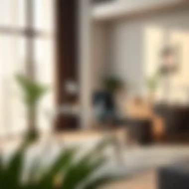 Contemporary workspace featuring a glass desk table