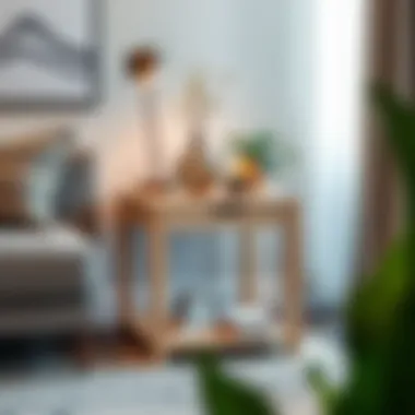 Chic Styling: Accentuating Your End Table Stylish unfinished narrow end table with decorative accents