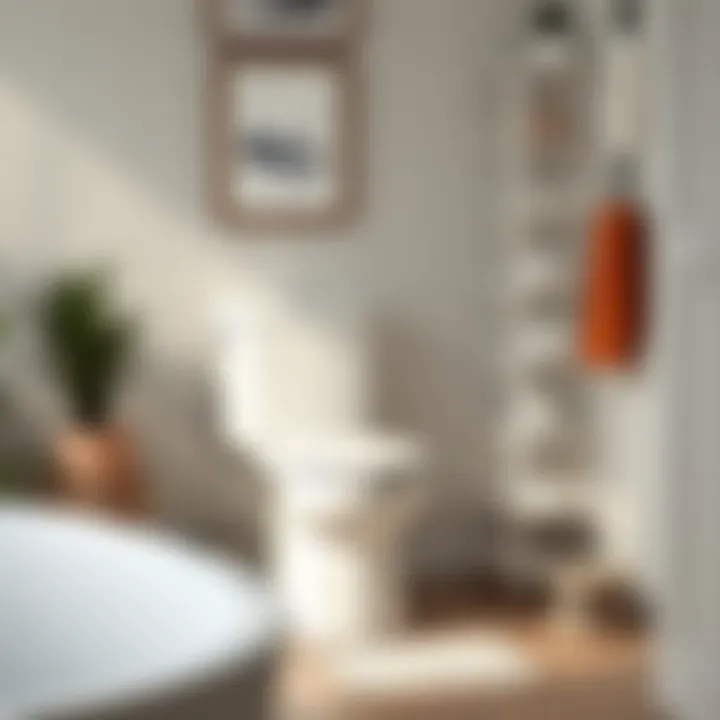 Decorative behind toilet organizer enhancing bathroom aesthetics