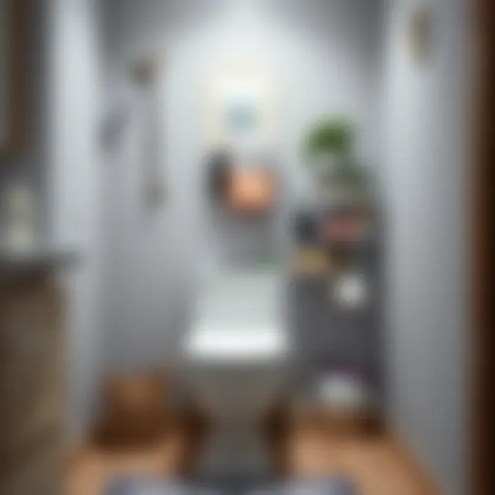 Practical use of a behind toilet organizer with various bathroom essentials