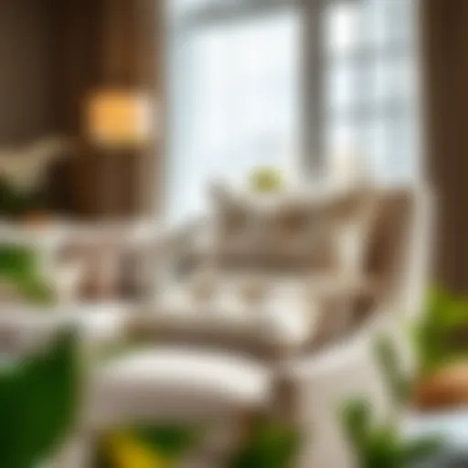 Elegant chair cushion featuring ties in a cozy living room