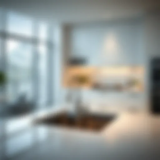 Modern kitchen with a stylish 36 inch sink top