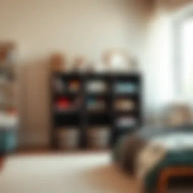 Children's playroom organized with a four-cube espresso unit