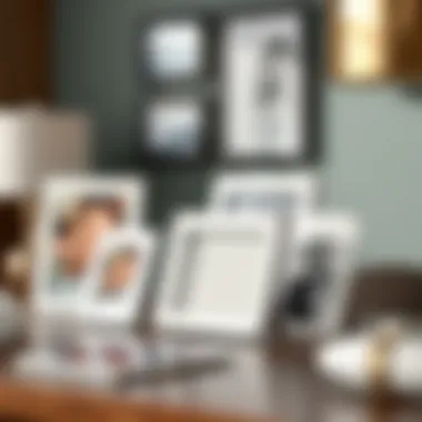 Stylish Acrylic Frame Arrangement on Desk Stylish arrangement of various acrylic frames on a desk