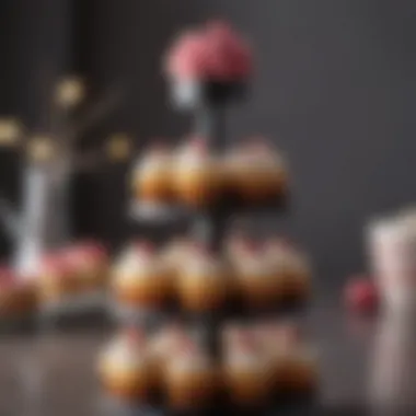 Stylish Arrangement of Mini Cupcake Tower Stylishly arranged mini cupcake tower with vibrant decorations