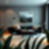 Elegant small black sofa bed in modern living room