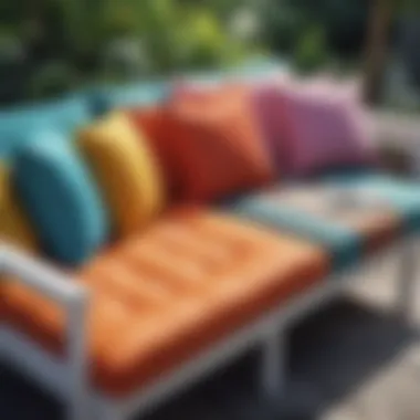 Vibrant color palette of outdoor cushions