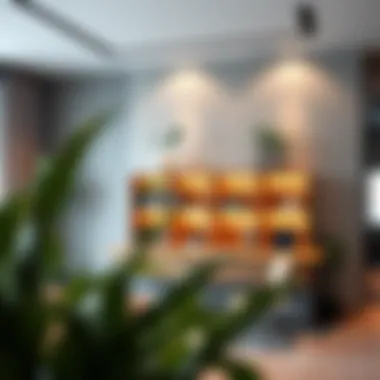 Square Shelves in a Modern Office Environment Stylish square shelves integrated into a modern office setting