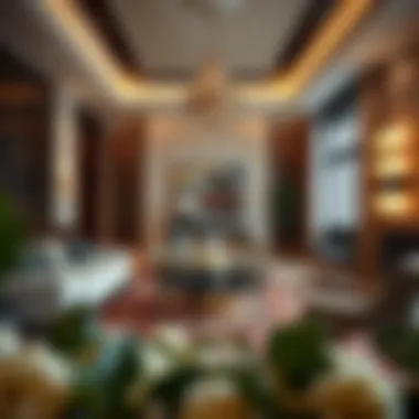 Luxurious living room with high-end materials and elegant furnishings