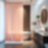 Elegant voile shower curtain in a modern bathroom setting