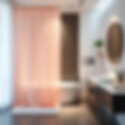 Modern Elegance of Voile Curtains Elegant voile shower curtain in a modern bathroom setting