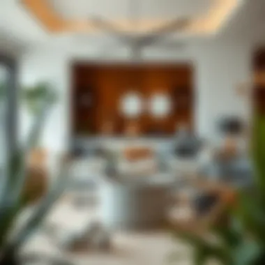 Stylish felt baskets in a modern living room setting