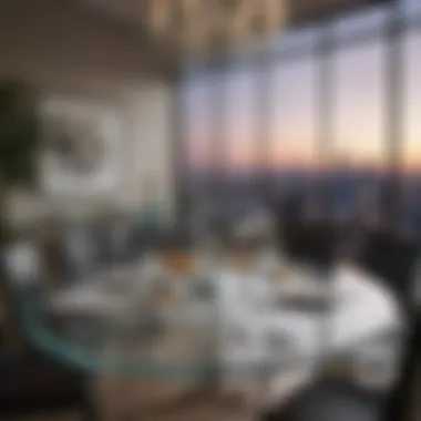 Sophisticated Dining Experiences with Glass Elegant dining setup with a 36-inch glass table top