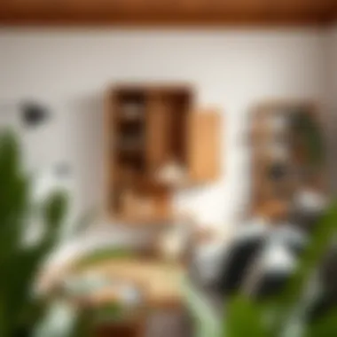 Elegant Wood Wall Organizer Elegant decorative wall organizer made of wood in a cozy laundry space