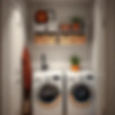 Modern Laundry Room Wall Organizer Stylish wall organizer with baskets in a modern laundry room