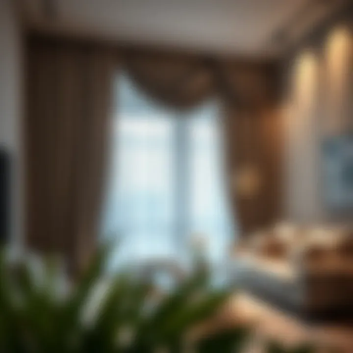 Luxurious Velvet Drapes in Modern Living Room Luxurious velvet drapes in a modern living room setting
