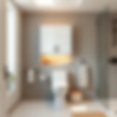 Elegant over the toilet cabinet enhancing minimalist bathroom design