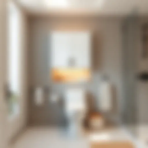 Elegant over the toilet cabinet enhancing minimalist bathroom design