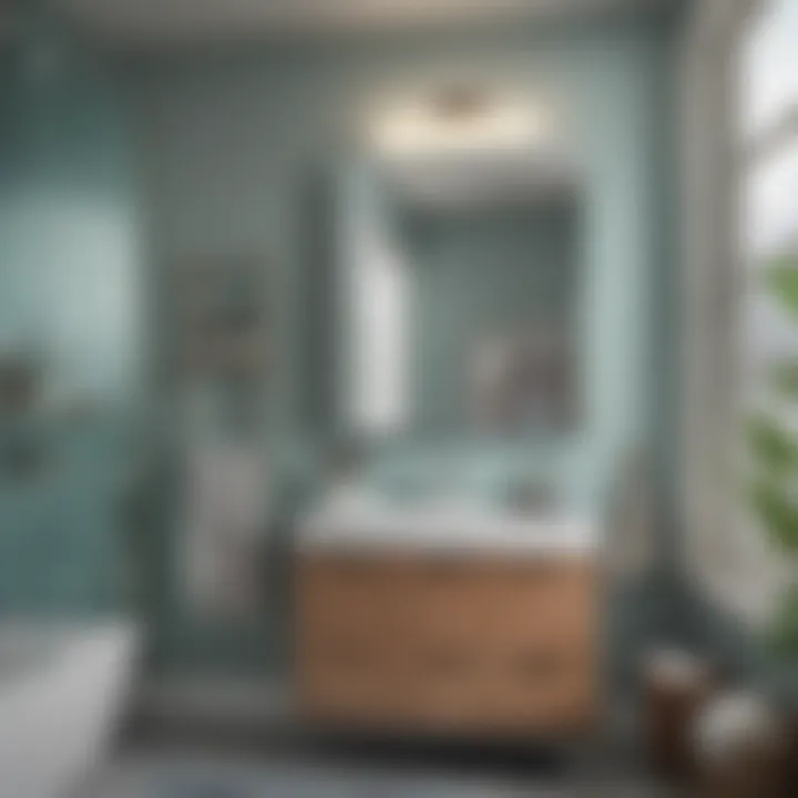 Stylish bathroom setup featuring the Glacier Bay medicine cabinet in a modern setting.