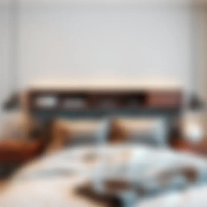 Minimalist headboard design showcasing innovative storage ideas