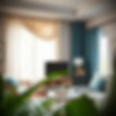 A cozy room featuring drapes that complement the overall decor