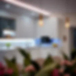 Elegant kitchen featuring LED strip lighting under cabinets