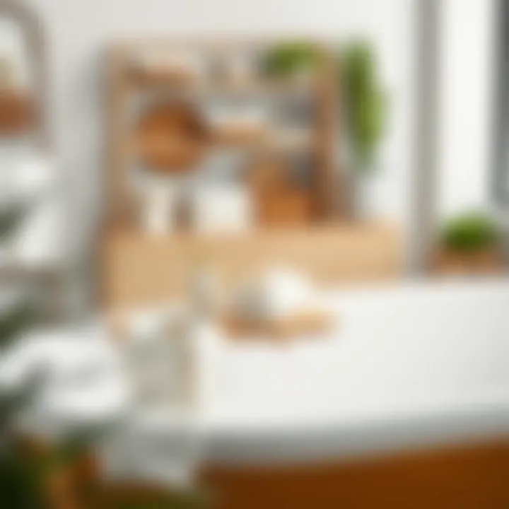 Chic and organized bathtub accessories display