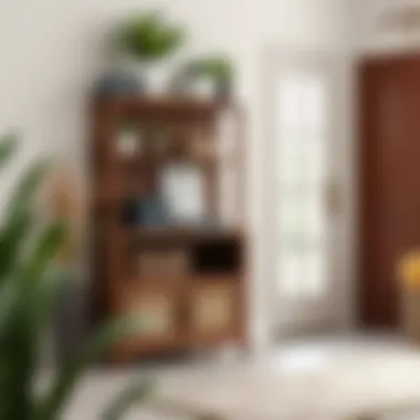 Compact storage unit blending with entryway decor