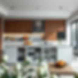 Stylish kitchen island with integrated storage solutions