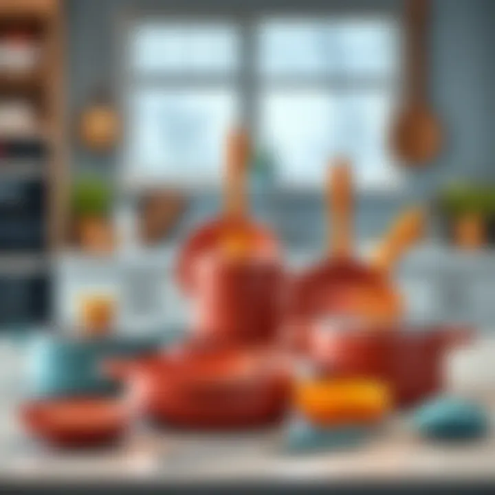 Innovative silicone kitchen gadgets arranged aesthetically