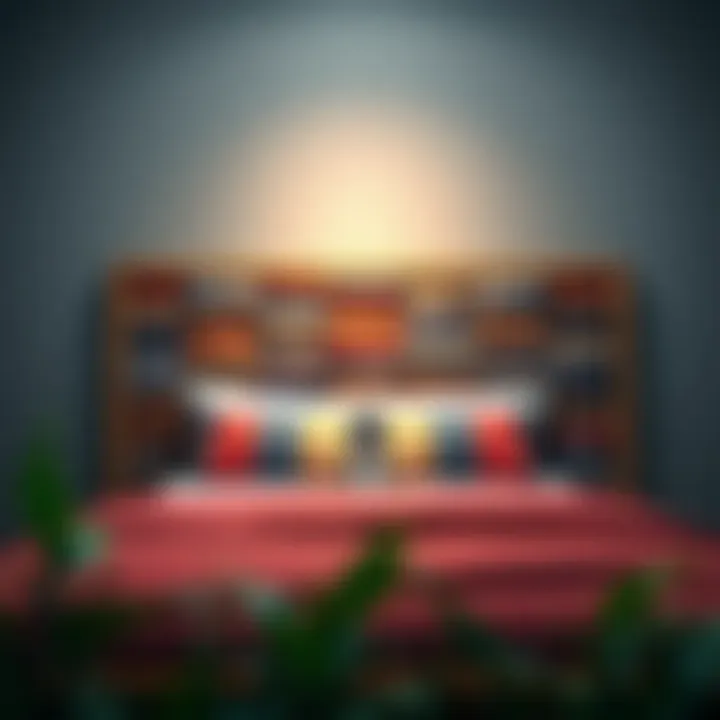 Artistic king size bed headboard crafted from recycled materials, showcasing eco-friendly design