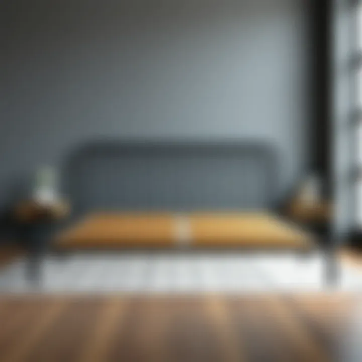 Durable metal bed frame showcasing robust construction