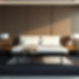 Sleek modern king size metal bed frame