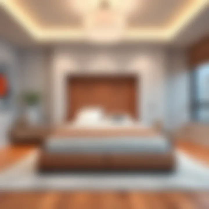 Stunning king size Murphy bed in modern bedroom setting