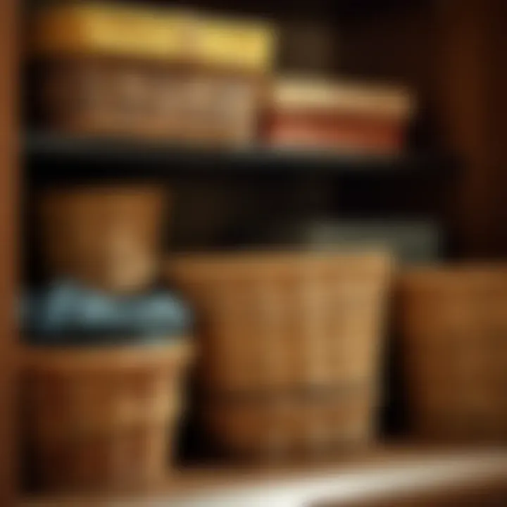 Material Variety in Storage Baskets Diverse materials used for cabinet door storage baskets