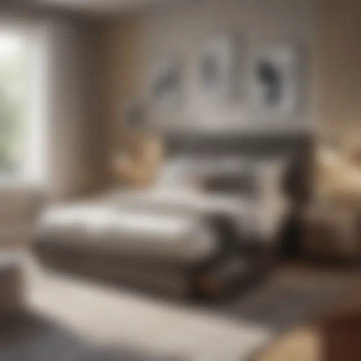 Modern Bedroom with Underbed Storage Stylish queen size bed with underbed storage solution in modern bedroom