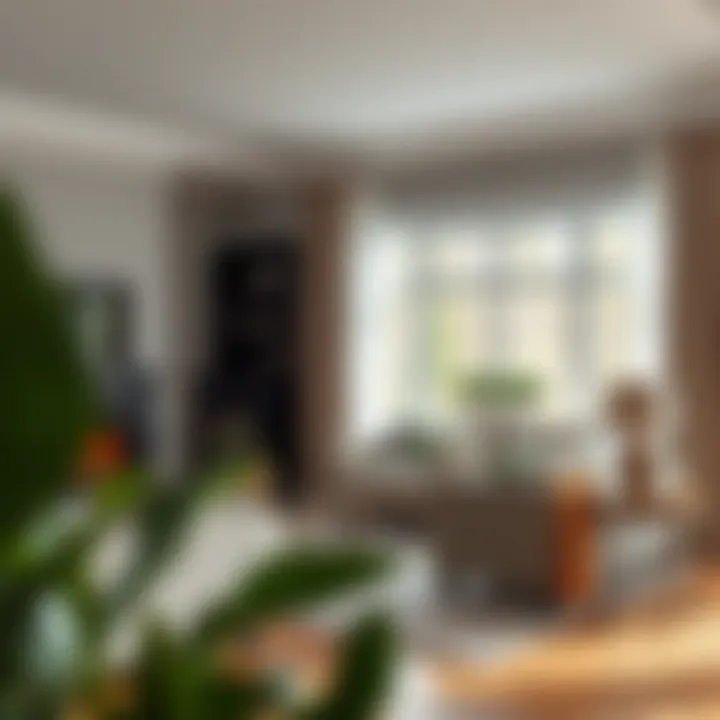 A beautifully styled living area featuring farmhouse drapes