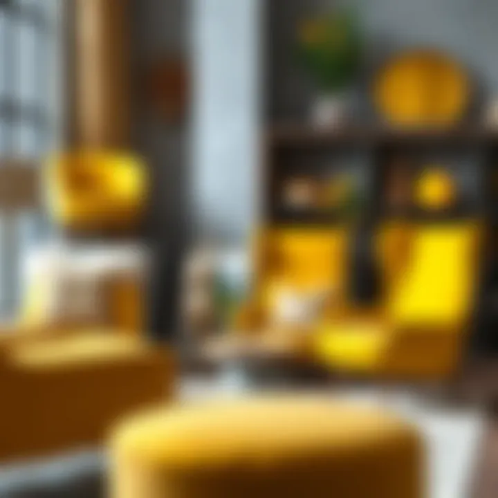 Variety of mustard yellow accent chairs showcasing different styles and textures