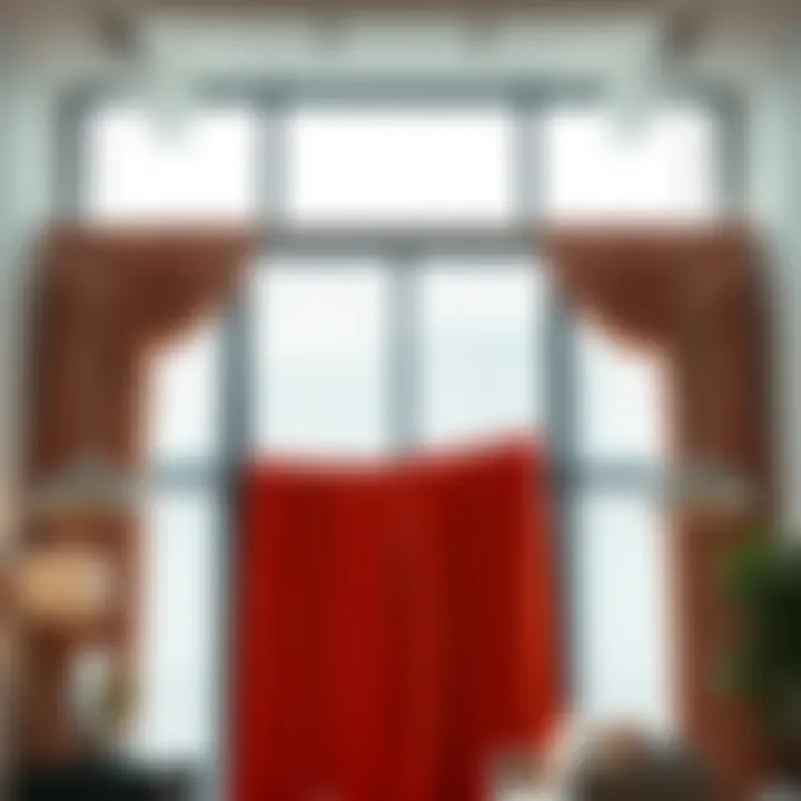 Stylish drapes hanging in a modern interior