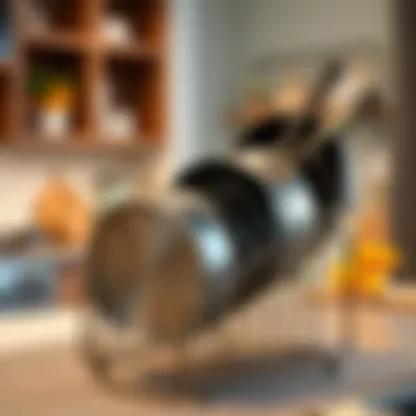 Elegant metal pan organizer showcasing a sleek design