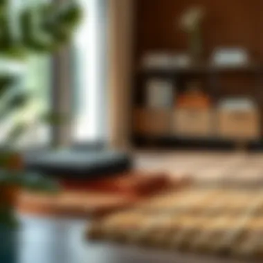 Diverse materials used in small floor mats