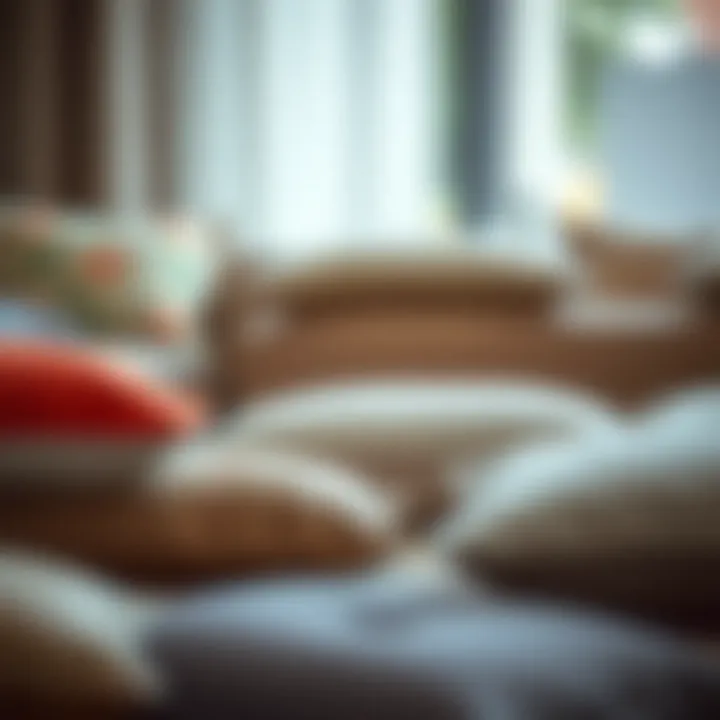 Material Variety for Cushion Toppers A variety of materials used for sofa cushion toppers, highlighting options for comfort