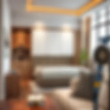 Stylish interior with optimized space featuring a Murphy bed