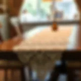 Elegant table runner with intricate lace details