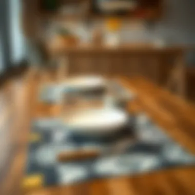 Stylish Geometric Patterned Placemats Modern placemat set with geometric patterns