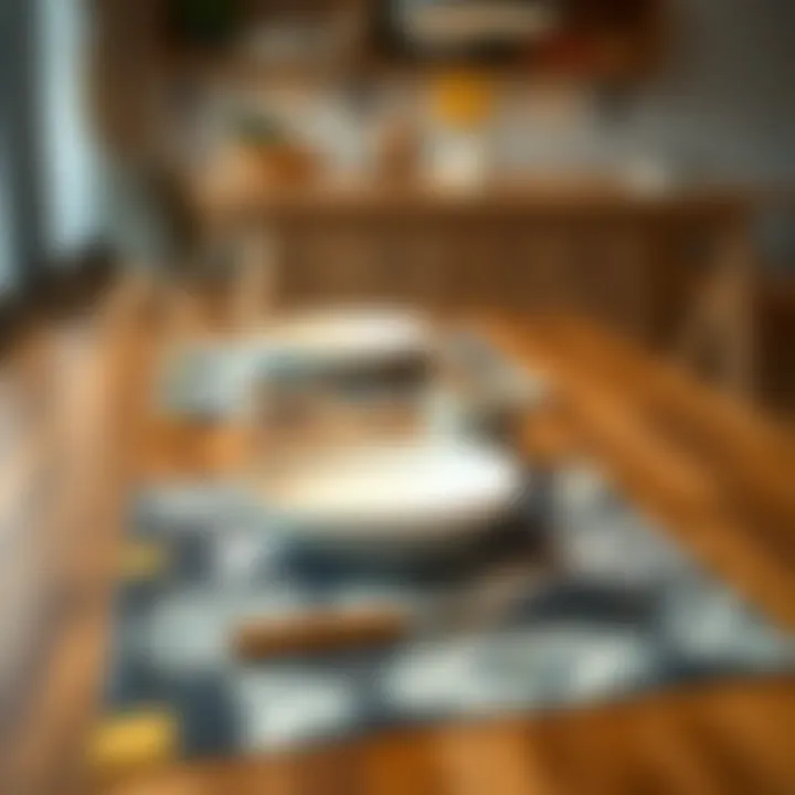 Stylish Geometric Patterned Placemats Modern placemat set with geometric patterns